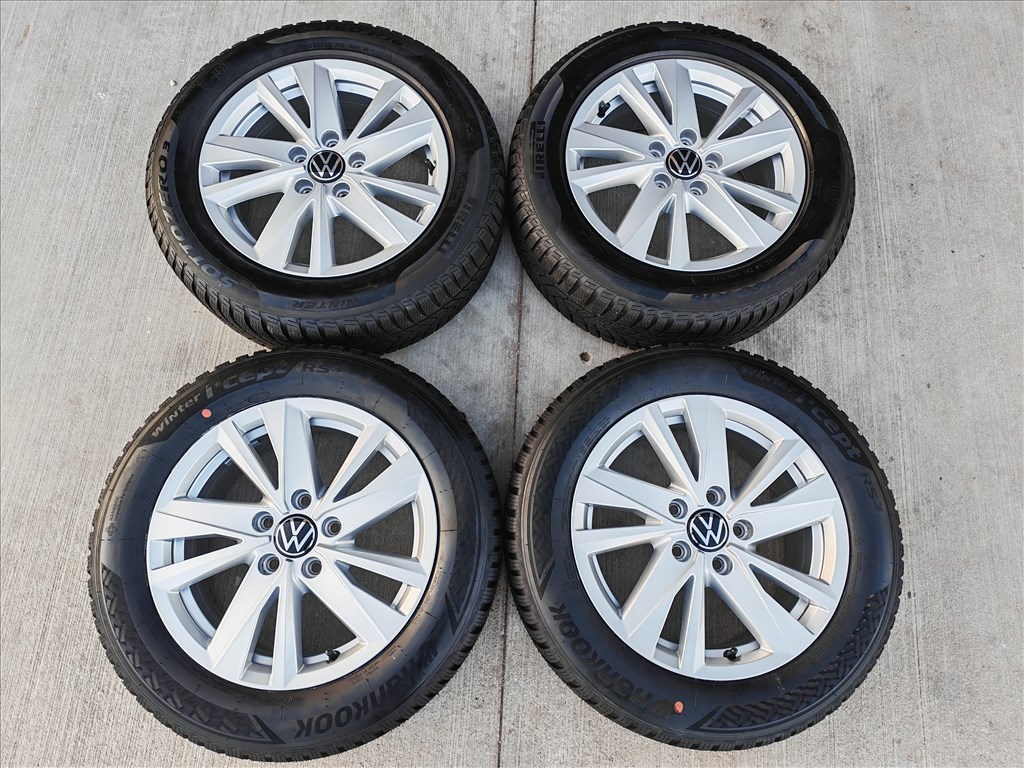 16" 5x112 VW "Karlstad" Touran, Golf, Caddy gyári alufelni szett új téligumikkal! 2. kép