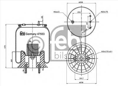 FEBI BILSTEIN 47553 - Légrugó rugótömb DAF