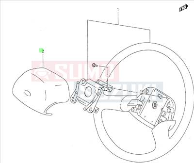 Suzuki Alto 1994-1998 kormány duda takaró 48121M70F10-5PK
