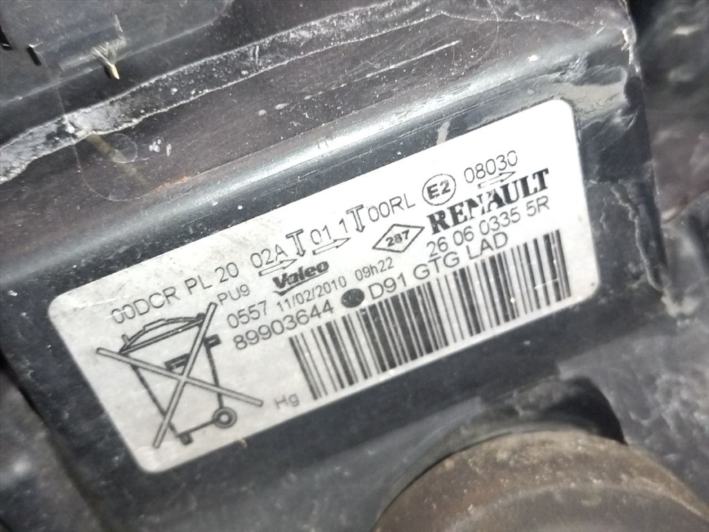 Renault Laguna Coupé 2008-2015 bal xenon fényszóró. Szép állapotú 260603355r 89903644 6. kép