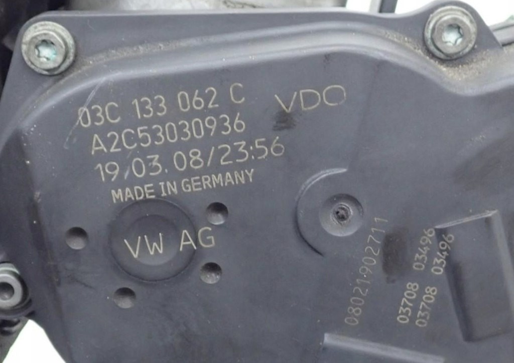 Volkswagen Golf VI, Seat León II, Audi A3 (8P) 1.4 TSI CAX CAXA CAXC fojtószelep 03c133062c 03C133062C 3. kép