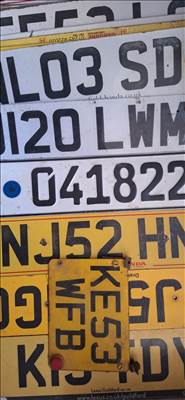 Rendszámtábla,   forgalomból kivont, régi