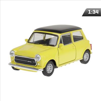 Mini Cooper modellautó 1:34 – sárga fém kivitel
