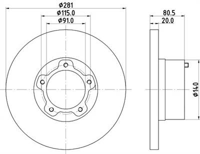 féktárcsa MINTEX MDC750 for SEAT, SKODA, VW, AUDI