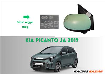  KIA Picanto JA 2019 jobb tükör csz 049737 049738 86611g6000 86611g6050