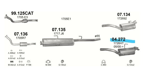 Edex 04-272 hátsó kipufogó dob 3. kép