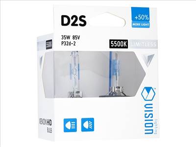 Izzók Xenon VISION D2S 5500K 85V 35W P32d-2 + 50% korlátlan fehér, 2 db