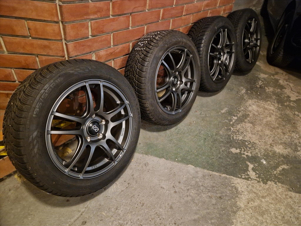  16" új Enkei alufelni, rajta 195/55 újszerű Nokian téli gumi gumi  2. kép