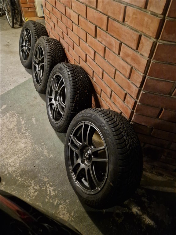  16" új Enkei alufelni, rajta 195/55 újszerű Nokian téli gumi gumi  3. kép