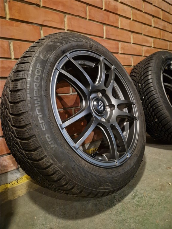  16" új Enkei alufelni, rajta 195/55 újszerű Nokian téli gumi gumi  8. kép