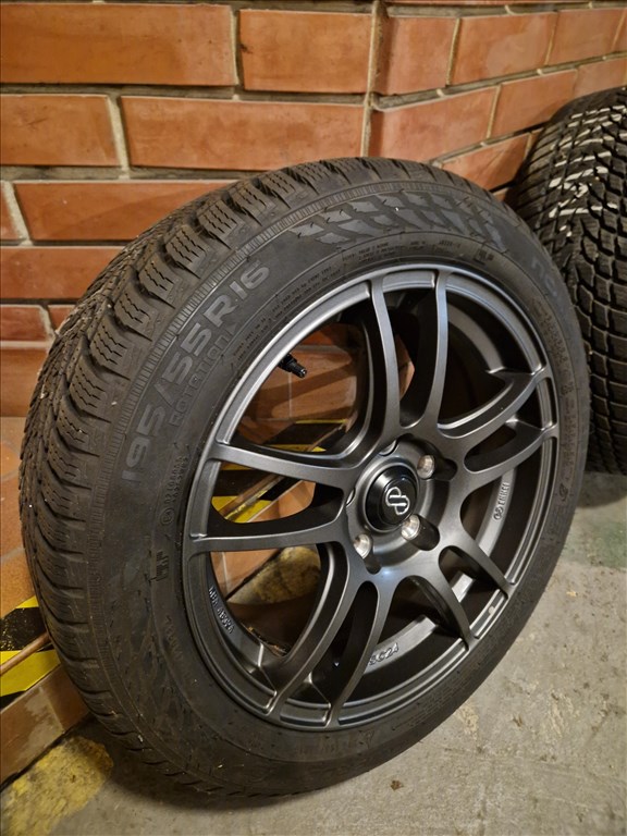  16" új Enkei alufelni, rajta 195/55 újszerű Nokian téli gumi gumi  9. kép