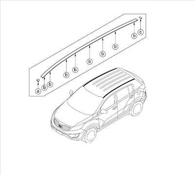 GYÁRI ÚJ TETŐCSOMAGTARTÓ ALÁTÉT - Kia Sportage 2010-2015 - 872873W000