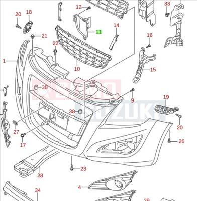 Suzuki Splash TYPE4 hűtődíszrács tartó 71722-85L00-5PK