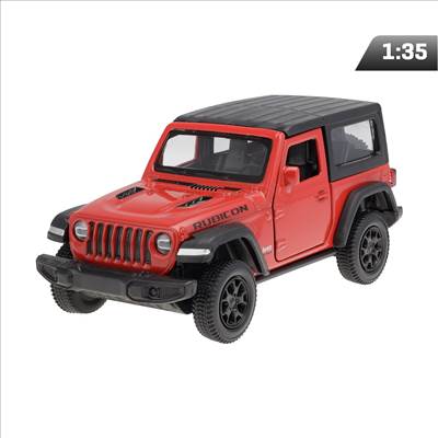 1:35 RMZ modell Jeep Wrangler Rubicon 2021 - Soft Top, piros