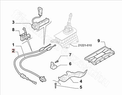 Váltó bowden - MITO, PUNTO - 55250322, 55246425 -  - FIAT eredeti Eredeti új 55250322