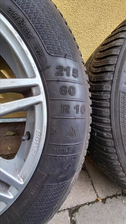  5x112 lyukosztású 16"  Aluett alufelni, rajta újszerű Kleber téli gumi 215/60 R16 2. kép