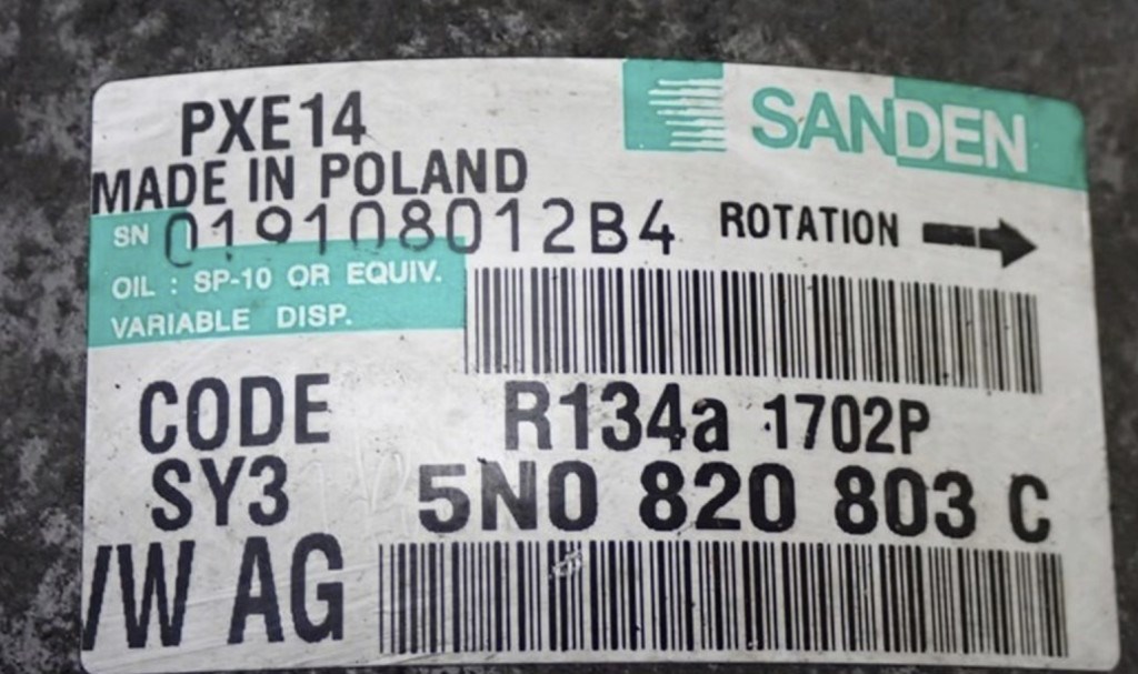 Volkswagen Passat B7 2.0 TDI CFF klímakompresszor 5n0820803c 5N0820803C 3. kép