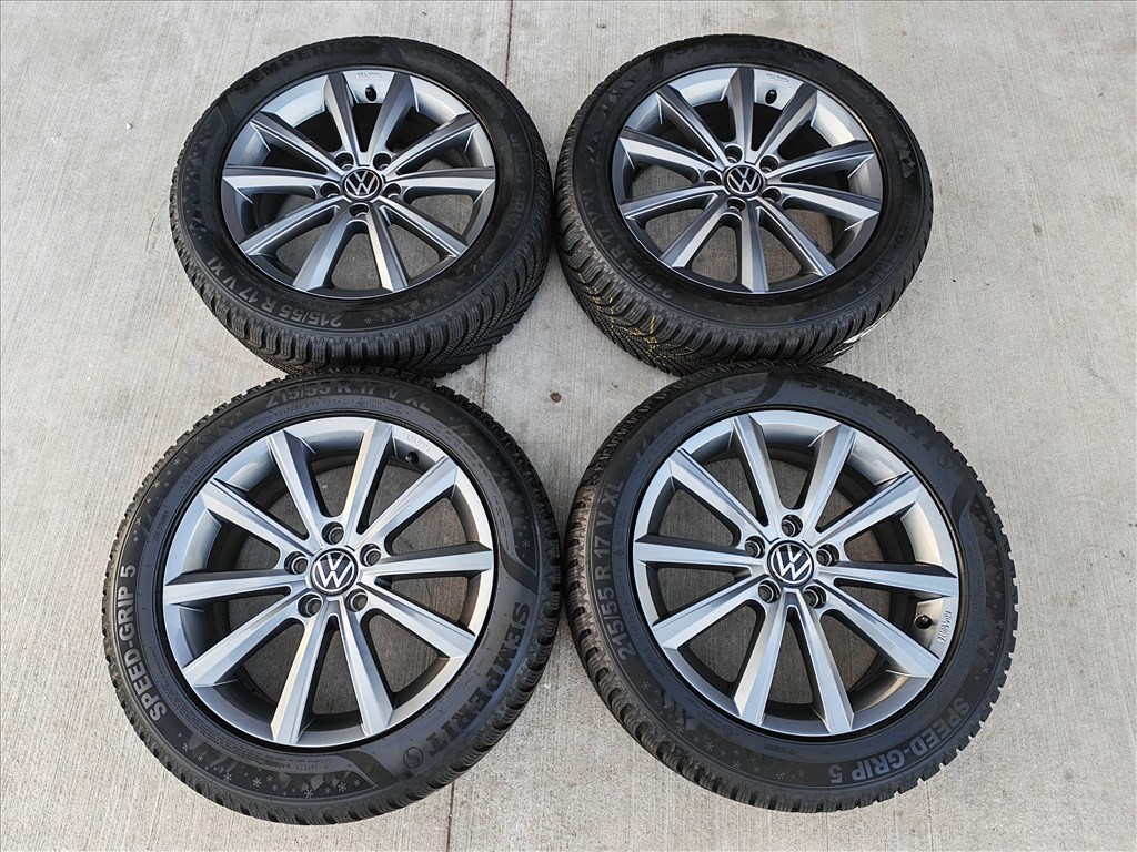 17" 5x112 antracit VW "Merano" Passat B8 gyári alufelni szett újszerű téligumikkal! 2. kép