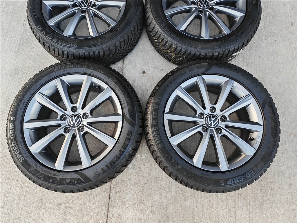 17" 5x112 antracit VW "Merano" Passat B8 gyári alufelni szett újszerű téligumikkal! 3. kép