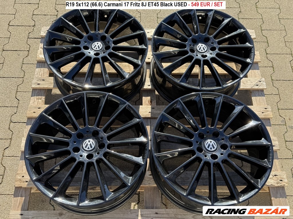 R19 5x112 (66.6) Carmani 17 Fritz 8J ET45 Black - alufelnik felnik 8x19 19" 19col 1. kép