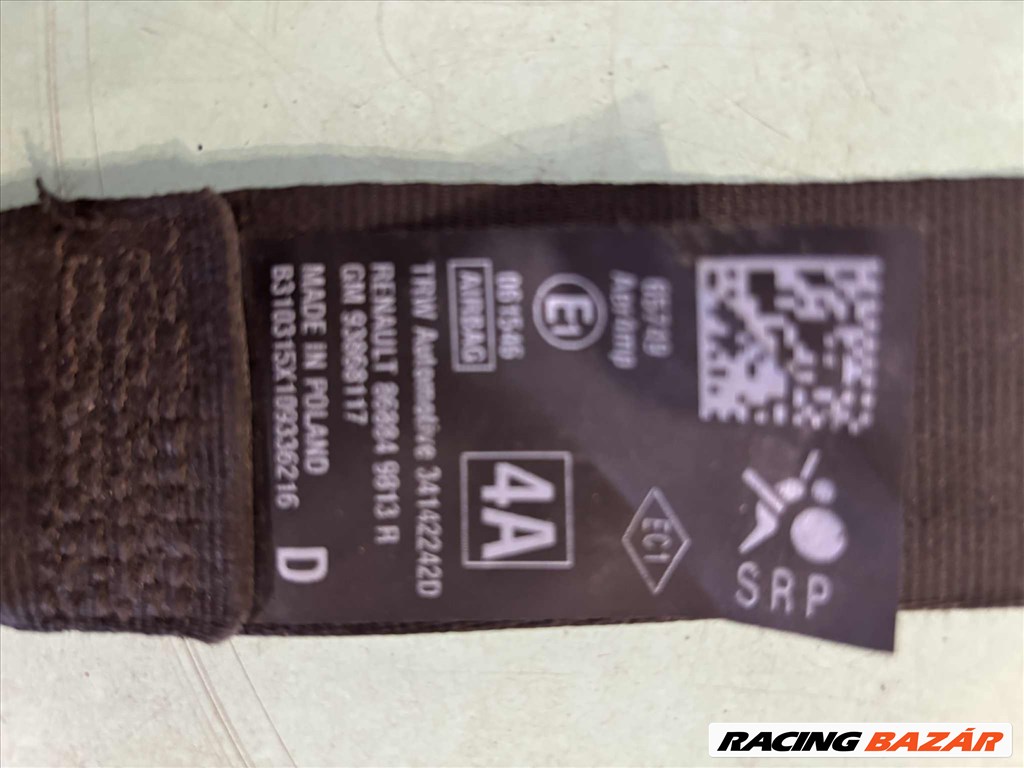 Renault trafic 3 1.6 DCI jobb elsö  biztonsági  öv 868849813r 93868117 4. kép