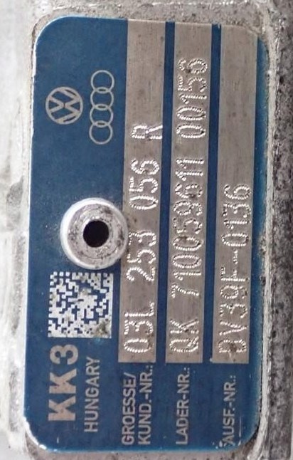 Skoda Roomster, Audi A3 (8P), Volkswagen Caddy III, Seat Ibiza IV 1.6 CR TDI CAY turbó 03l253056r 03L253056R 3. kép