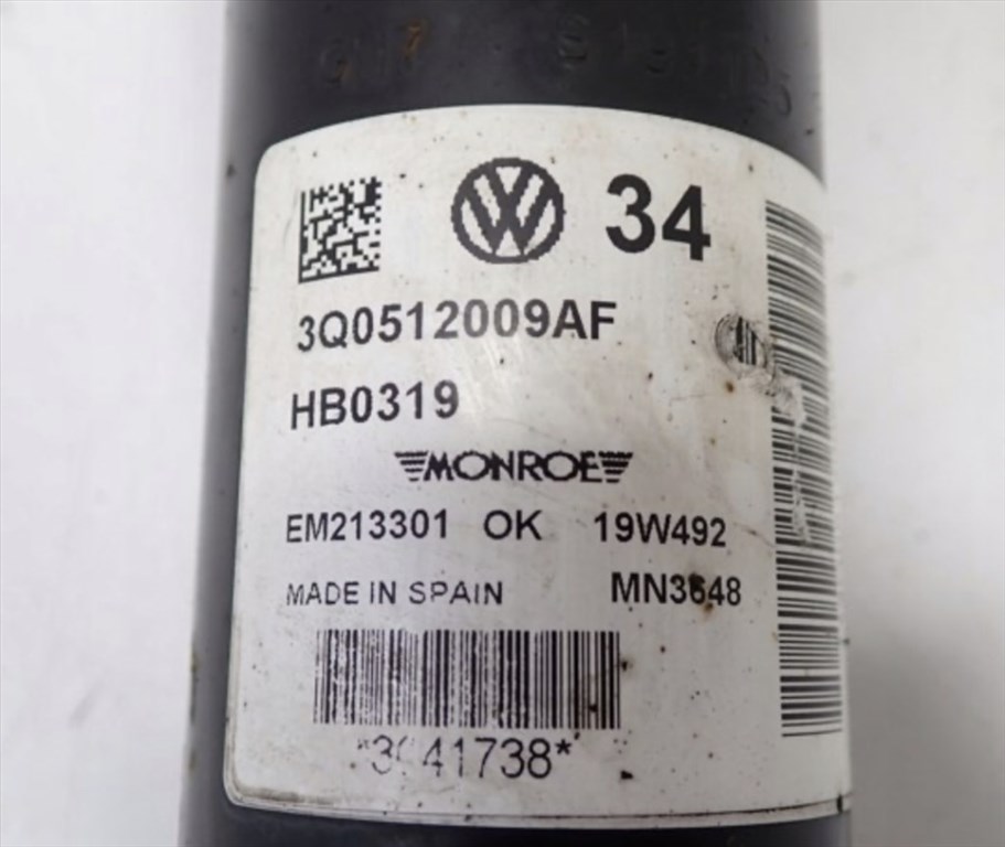 Skoda Superb III bal hátsó lengéscsillapító 3q0512009af 3Q0512009AF 3. kép