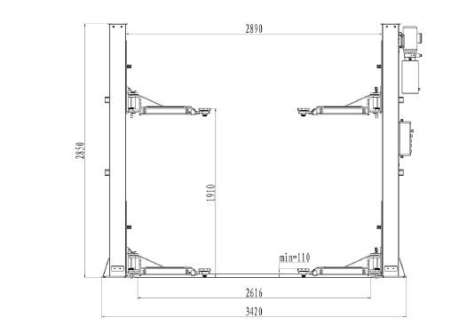 Kétoszlopos csápos emelő 4,2 t 3. kép