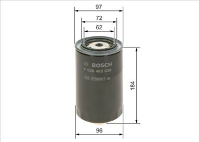 Üzemanyagszűrő BOSCH F 026 402 036 for IVECO, ASTRA, NEW HOLLAND, HEULIEZ, …