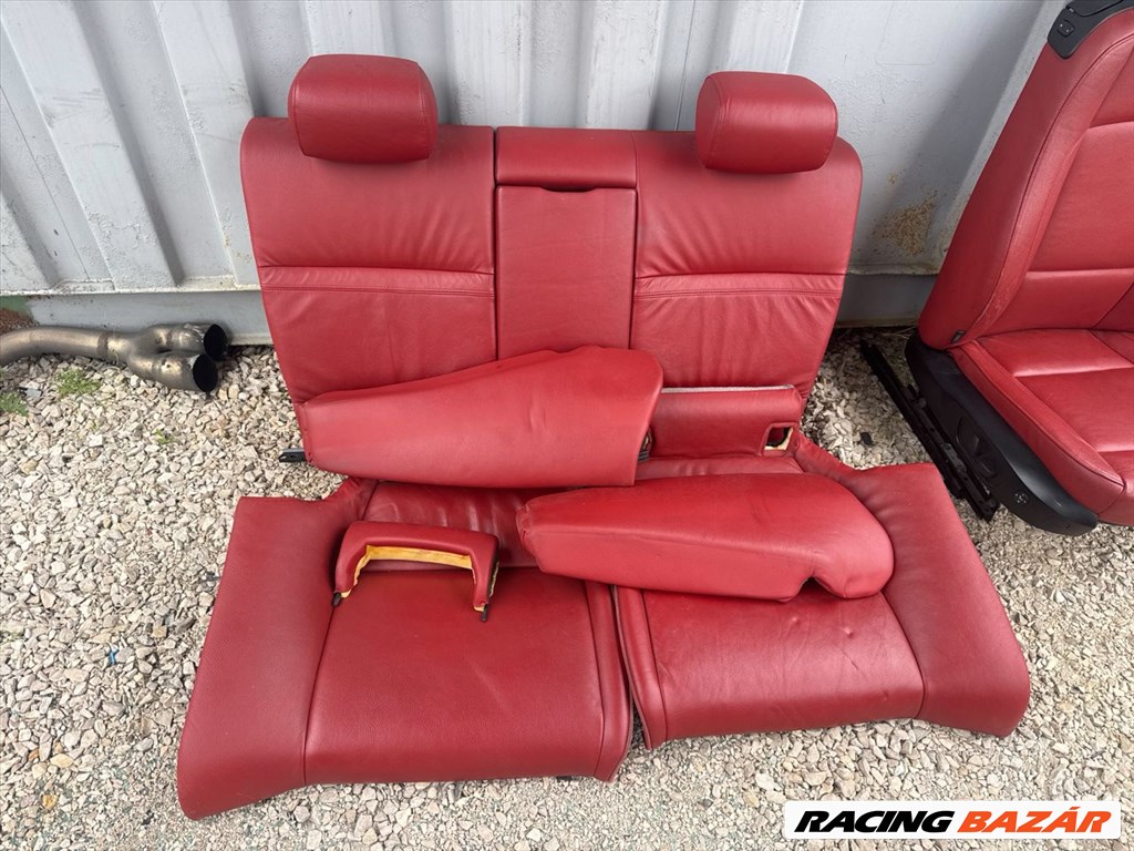 BMW E92 fűthető piros bőr belső, ülés szett 4. kép