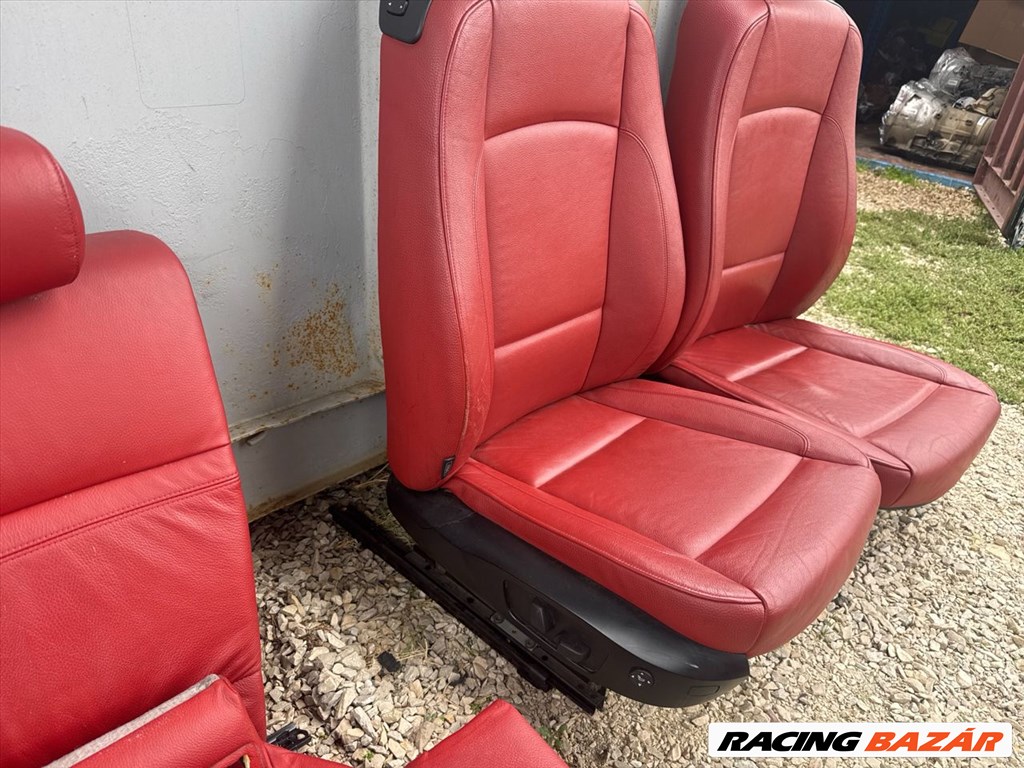 BMW E92 fűthető piros bőr belső, ülés szett 2. kép