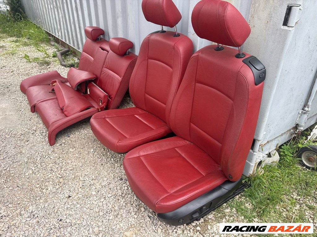 BMW E92 fűthető piros bőr belső, ülés szett 3. kép