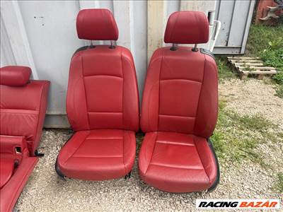 BMW E92 fűthető piros bőr belső, ülés szett