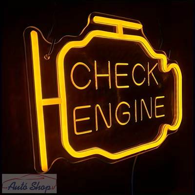 Autószerelő műhely LED tábla "Check Engine" neonreklám dekoráció , autós LED neon éjszakai lámpa, BMW GARAGE - Garázstábla 30 x 22,5 cm