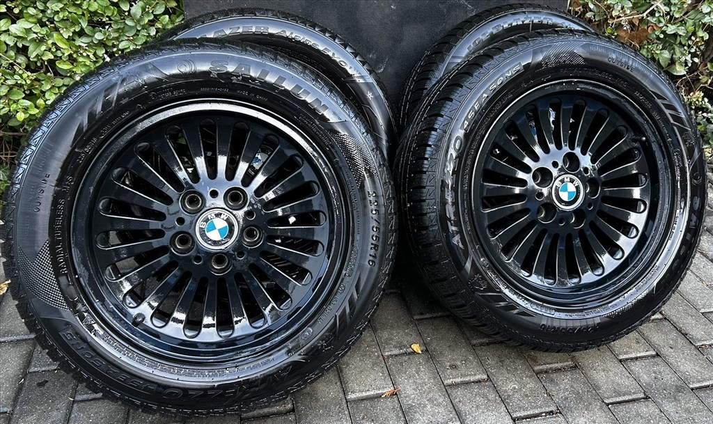  5x120 lyukosztású 16" újszerű (gyári felni) alufelni, rajta 225/55 használt téli gumi gumi  2. kép
