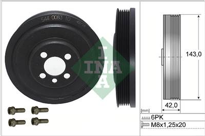INA 544 0083 20 - Szíjtárcsa készlet, forgattyús tengely AUDI CHEVROLET CUPRA FORD MITSUBISHI SEAT S