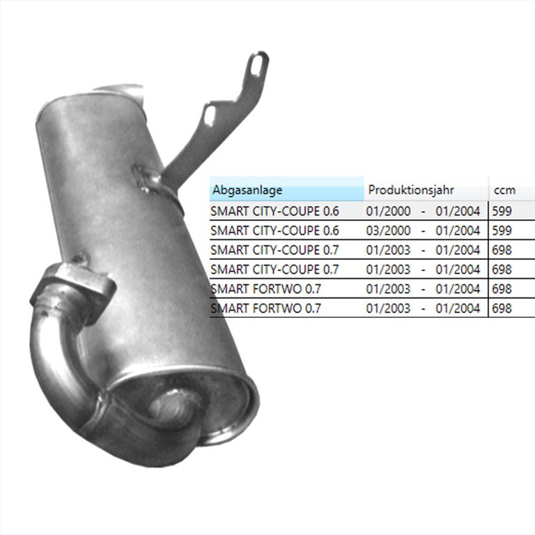 Polmo 57-01 hátsó kipufogó dob - SMART Fortwo 3. kép