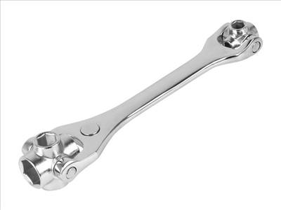 Többméretű kulcs, 8 az 1-ben, CR-V, forgó fejek mágneses foglalatokkal 8, 10, 12, 13 és 14, 17, 19, 21 mm-es foglalatokkal.