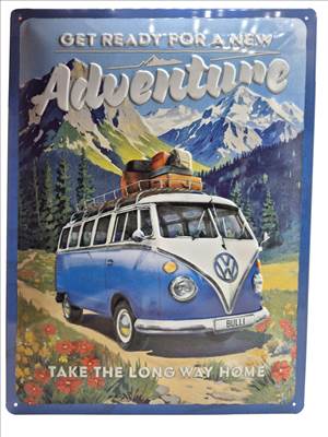 Volkswagen VW T1 Transporter - Get ready for a new Adventure - fémplakát fém tábla (30x40cm)