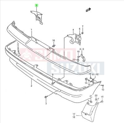 Suzuki Swift 1992-1996 hátsó lökhárító tartó bal 71827-60B00