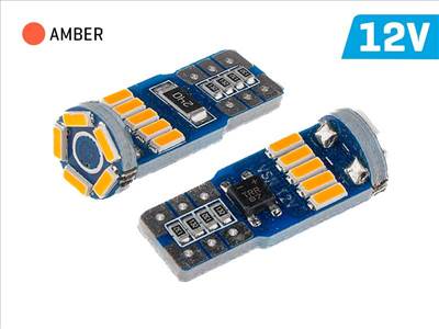 Izzó VISION W5W (T10) 12/24V 15x 4014 SMD LED, nem poláris, CANBUS, narancssárga, 2 db
