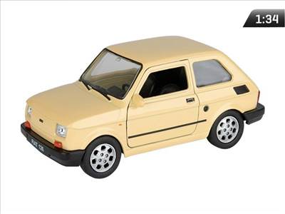Fiat 126p modellautó 1:34 krém színben