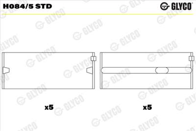 GLYCO H084/5 STD - főtengelycsapágy AUDI AUDI (FAW) DONKERVOORT FORD MULTICAR SEAT SKODA VW VW (FAW)