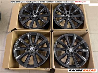 R17 5x100 Original skoda Rapid Fabia - SAVIO - 7J ET46 OE 5JJ601025 -Custom black 