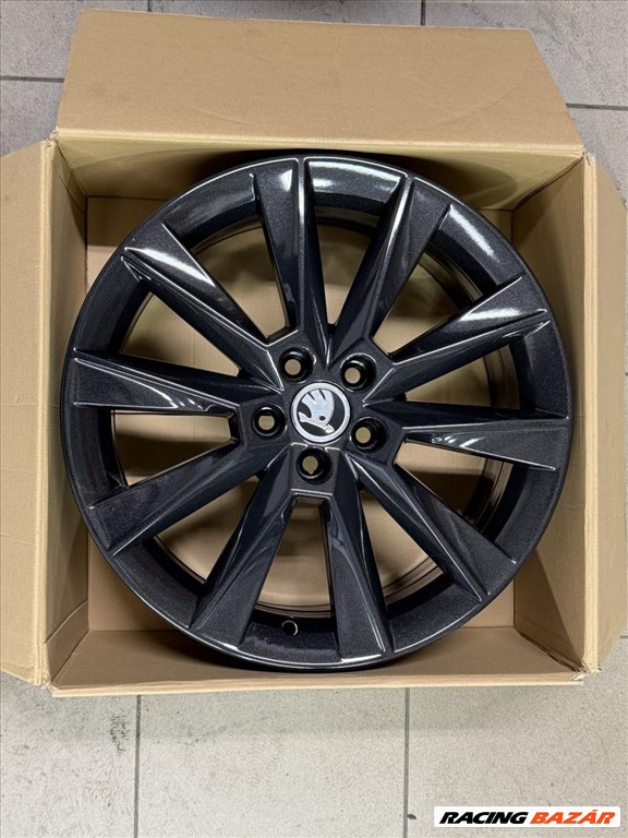 R17 5x100 Original skoda Rapid Fabia - SAVIO - 7J ET46 OE 5JJ601025 -Custom black  2. kép