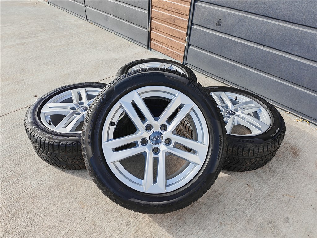  17" 5x112 Audi gyári alufelni szett téligumikkal! 1. kép