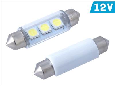 Izzó VISION Festoon SV8.5 41mm 12V 3x 5050 SMD LED, fehér, 2 db