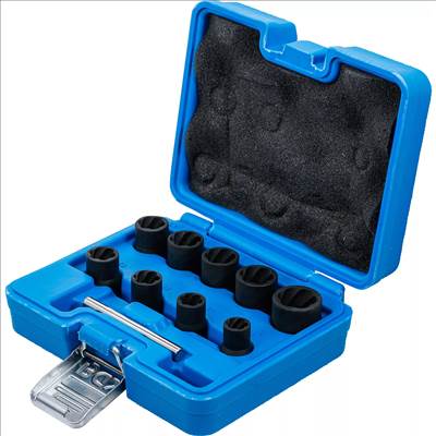 BGS Spirál profilú csavarkiszedő dugókulcs készlet, 10mm (3/8") hajtás, 10–19mm, 10db - BGS-5265