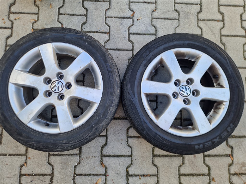 2 db Polo 9N 5x100 15" használt alufelni Nexen nyári gumival (29960) 1. kép