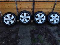  5x112 lyukosztású 16" használt Borbet alufelni, rajta 205/55 használt Bridgestone téli gumi gumi 